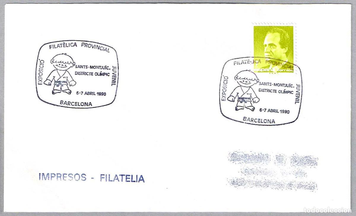 Sellos: Matasellos EXP.FIL. SANT-MONTJUIC DISTRITO OLIMPICO. Barcelona 1990