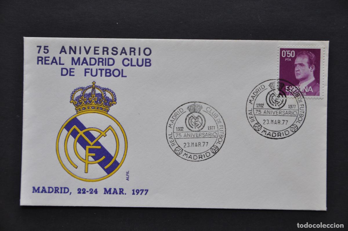 Sellos: 75 ANIVERSARIO REAL MADRID CLUB DE FUTBOL - MADRID 22-24 MAR. 1977