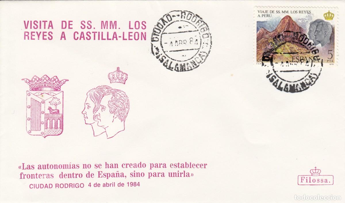 Sellos: MATASELLOS - VISITA SS.MM LOS REYES A CASTILLA LE&Oacute;N - CIUDAD RODRIGO (SALAMANCA ) 04-04-1984