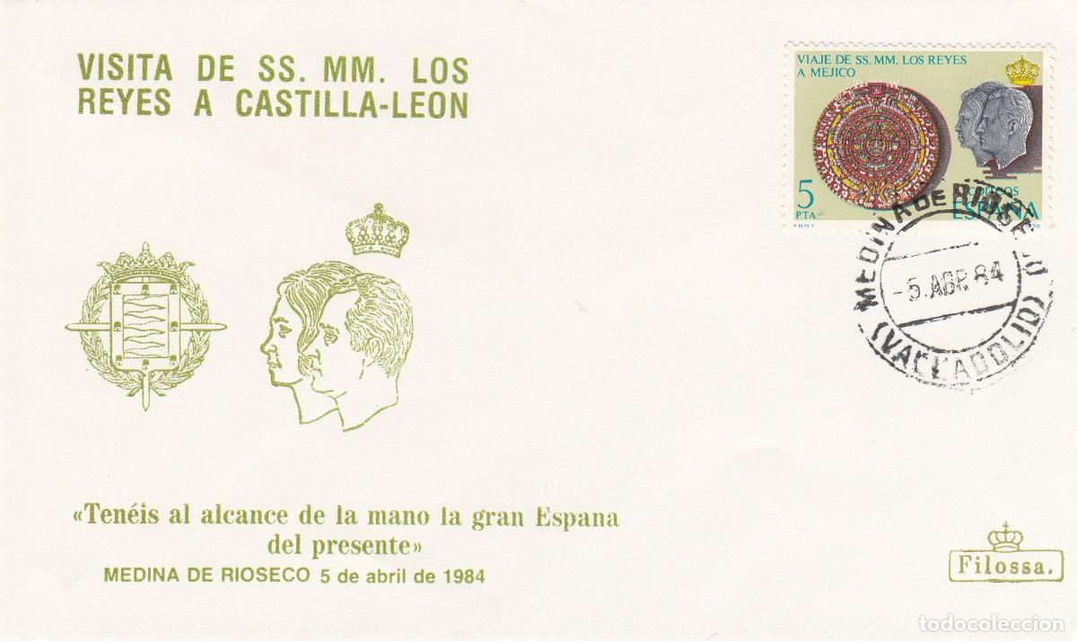 Sellos: MATASELLOS - VISITA SS.MM LOS REYES A CASTILLA LE&Oacute;N - MEDINA DE RIOSECO (VALLADOLID ) 05-04-1984