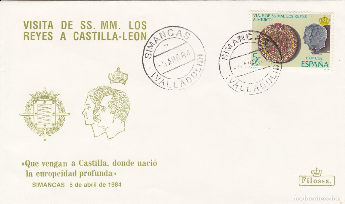 Sellos: MATASELLOS - VISITA SS.MM LOS REYES A CASTILLA LE&Oacute;N - SIMANCAS (VALLADOLID ) 05-04-1984