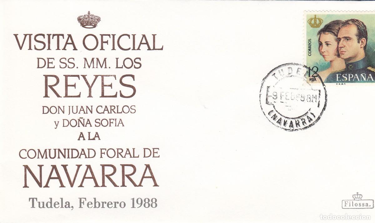 Sellos: MATASELLOS - VISITA OFICIAL SSMM LOS REYES A NAVARRA - TUDELA - 09-02-1988