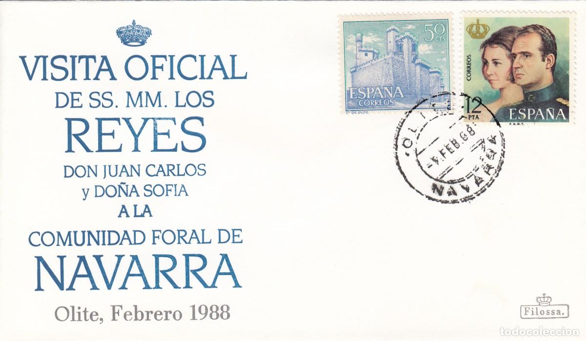 Sellos: MATASELLOS - VISITA OFICIAL SSMM LOS REYES A NAVARRA - OLITE - 09-02-1988