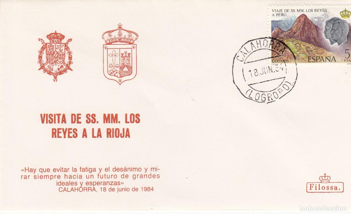 Sellos: MATASELLOS - VISITA OFICIAL SSMM LOS REYES A LA RIOJA - CALAHORRA - 18-06-1984