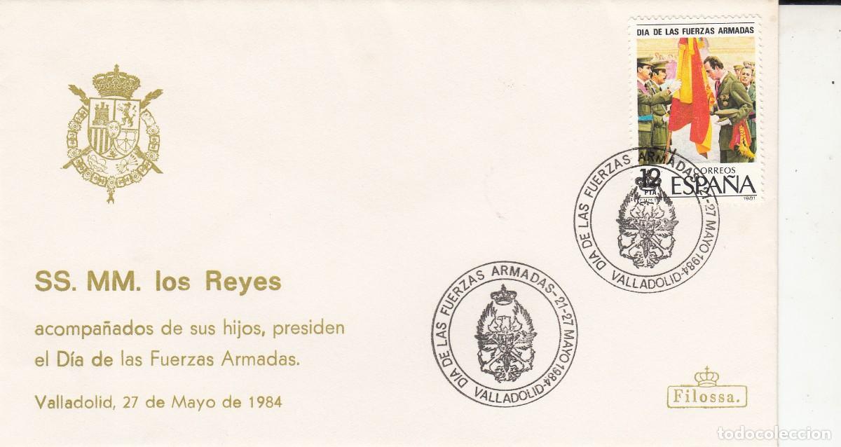 Sellos: MATASELLOS - SS MM LOS REYES EN DIA DE LAS FUERZAS ARMADAS EN VALLADOLID 27-05-1984