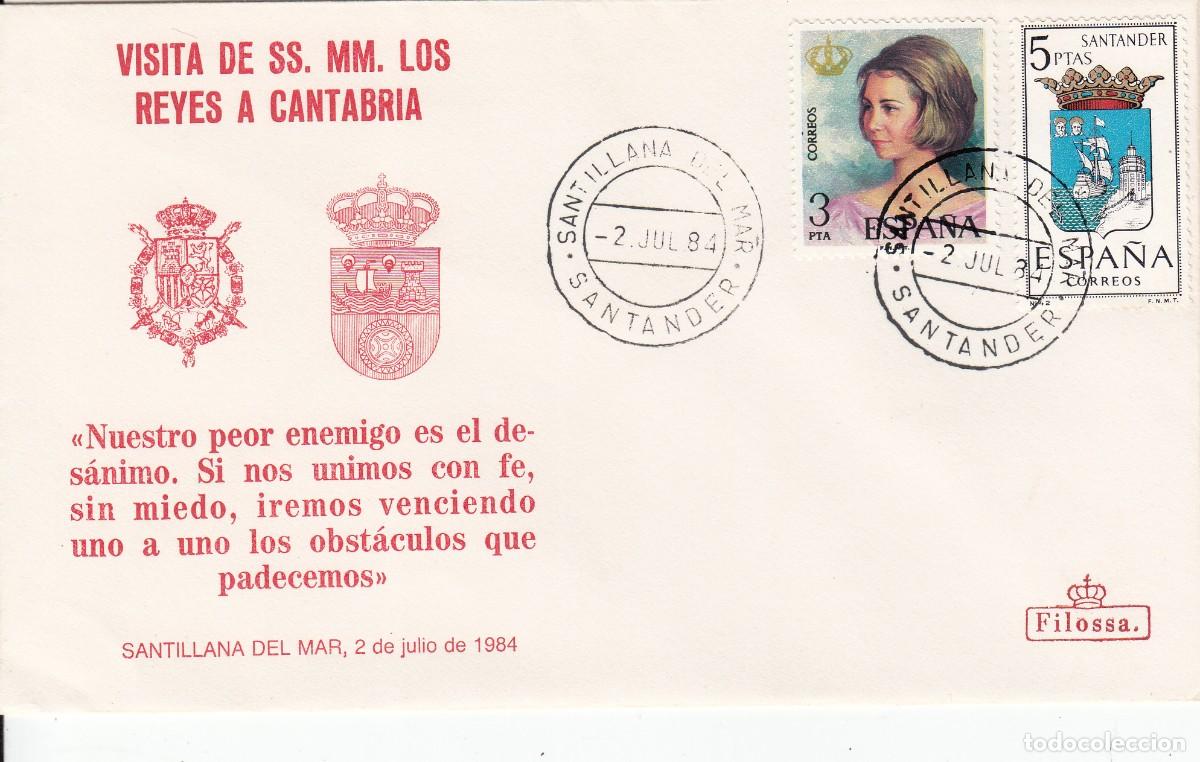 Sellos: MATASELLOS - SS.MM LOS REYES VISITA A CANTABRIA SANTILLANA DEL MAR - 02-07-1984