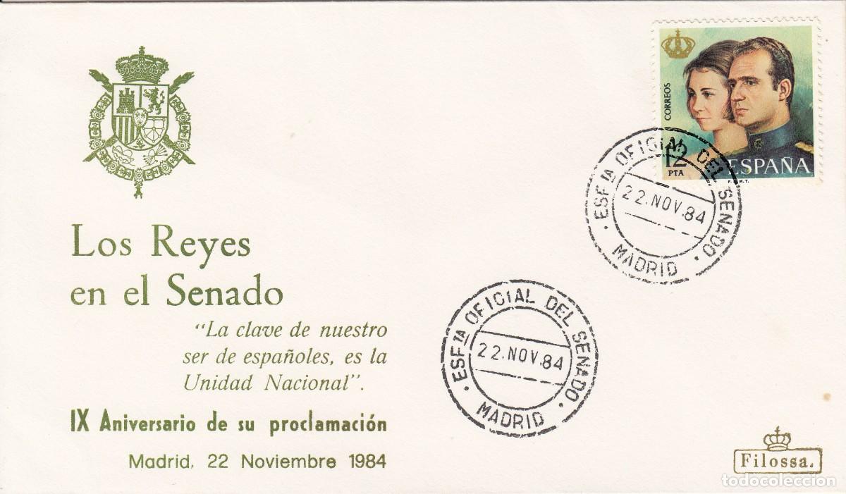 Sellos: MATASELLOS - LOS REYES EN EL SENADO - ESTAFETA OFICIAL DEL SENADO - 22-11-1984