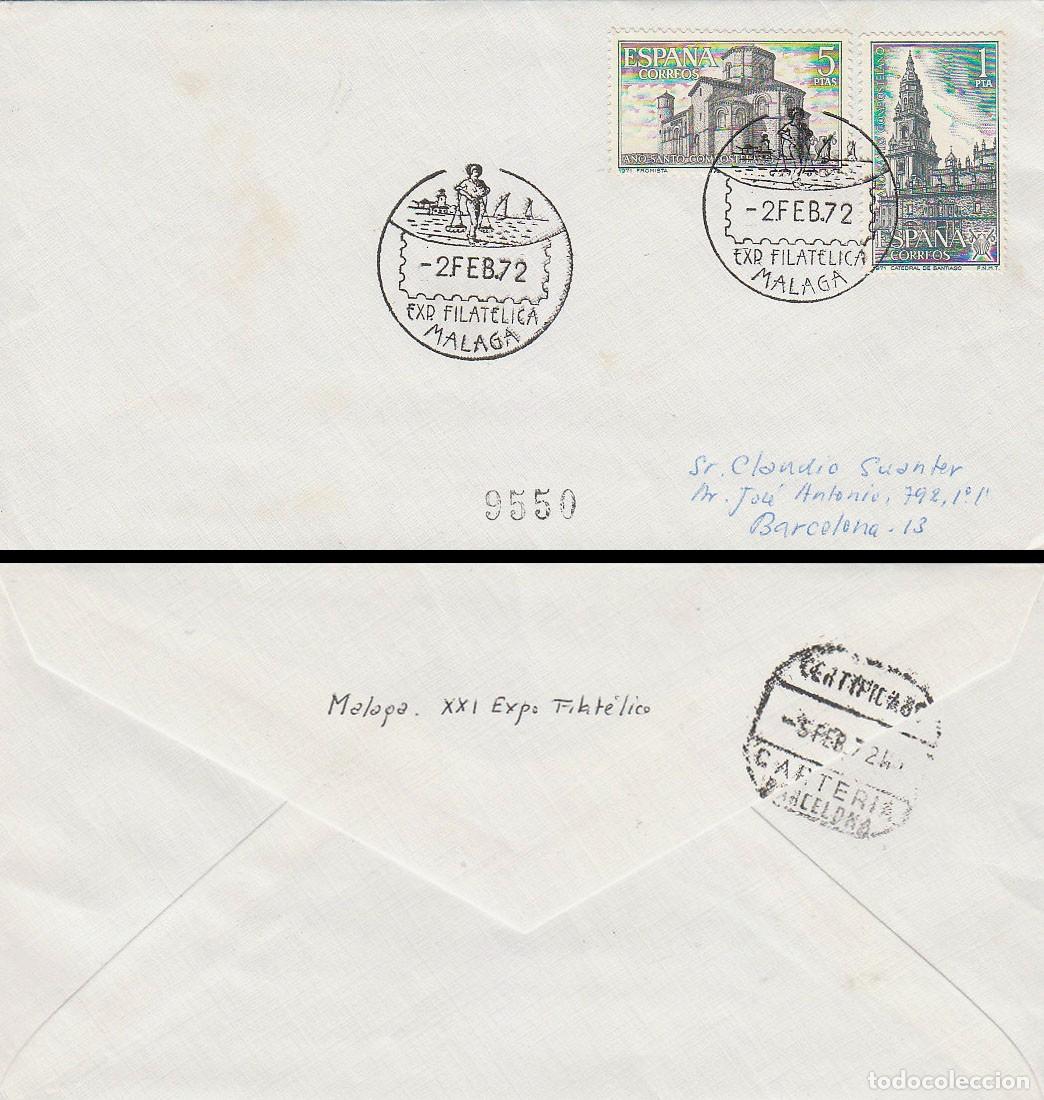 Sellos: A&Ntilde;O 1972, MALAGA, EL CENACHERO, SOBRE CIRCULADO