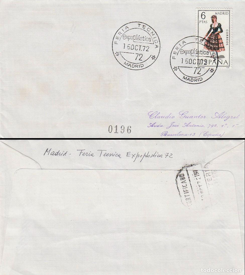Sellos: A&Ntilde;O 1972, MADRID, EXPOPLASTICA, SOBRE CIRCULADO