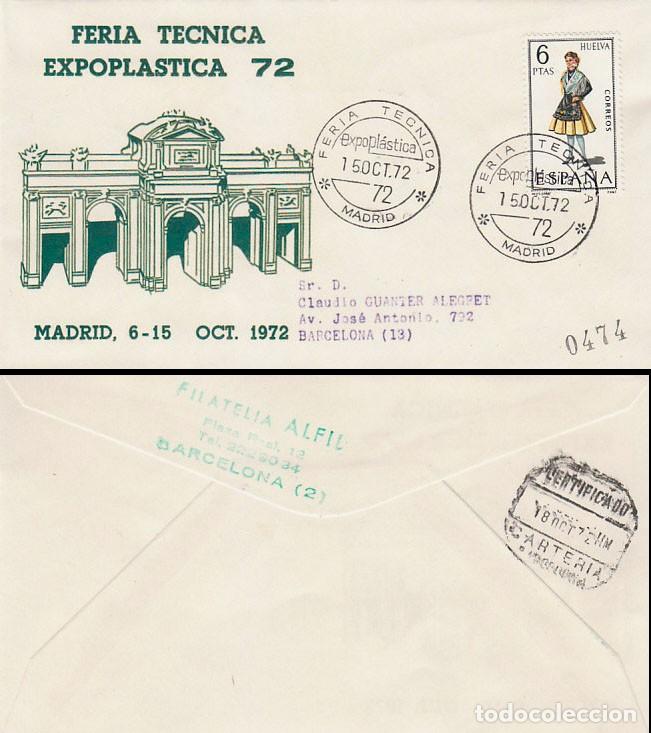Sellos: A&Ntilde;O 1972, MADRID, EXPOPLASTICA, SOBRE DE ALFIL CIRCULADO