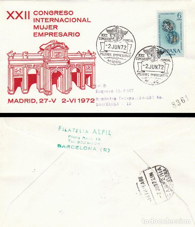 Sellos: A&Ntilde;O 1972, MADRID, mujeres empresarias, sobre circulado
