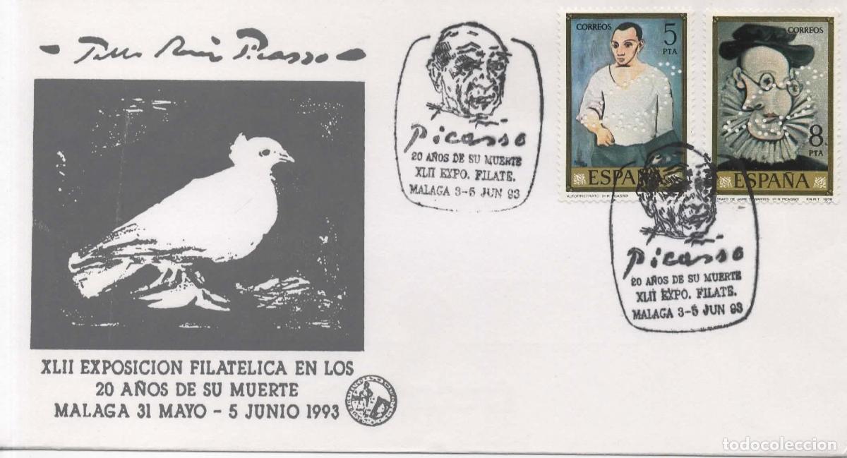 Sellos: MALAGA PICASSO PERFORADO PERFIN PALOMA PIDGEON
