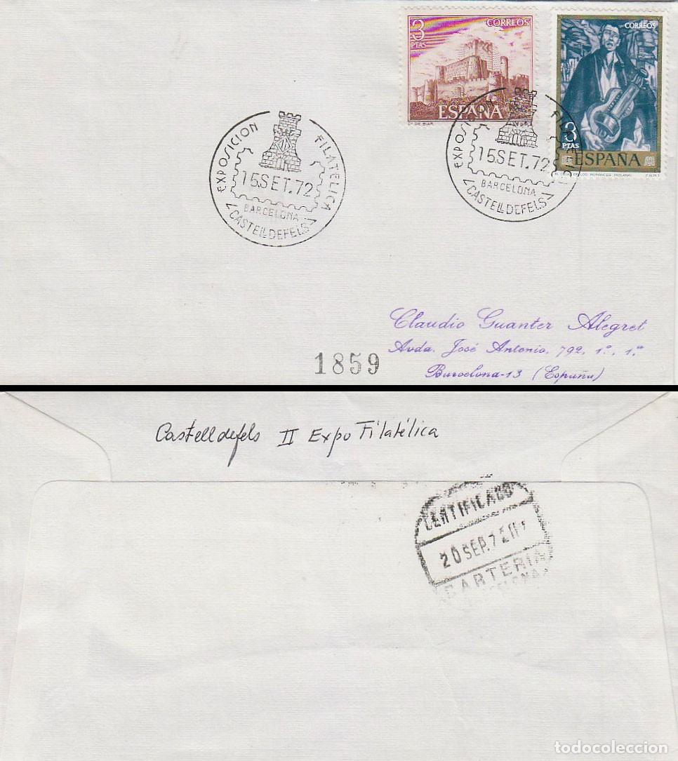 Selos: A&Ntilde;O 1972, CASTELLDEFELS, DE SU ESCUDO, SOBRE CIRCULADO