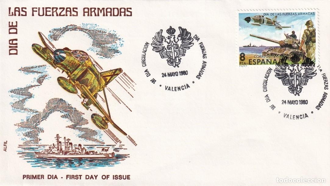 Selos: SPD Valencia 1980 en Alfil - D&iacute;a de las Fuerzas Armadas - Avi&oacute;n, tanque y acorazado - Matasellos esp