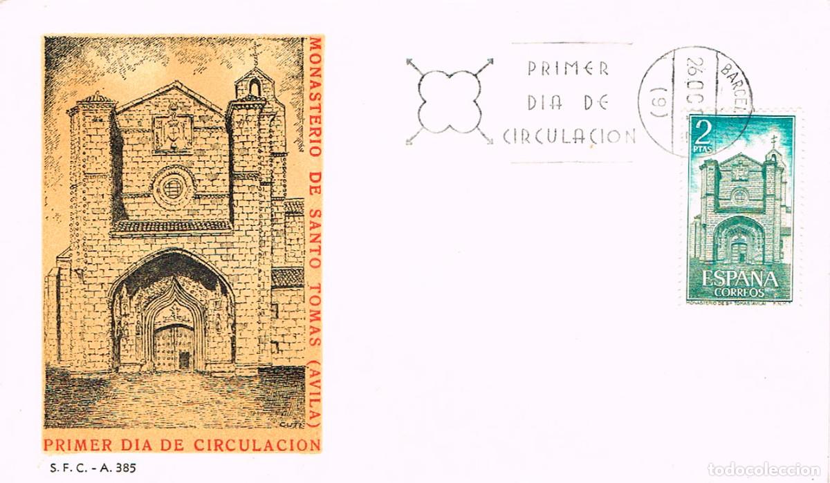 Sellos: EDIFIL 2111, MONASTERIO DE SANTO TOMAS (AVILA) PRIMER DIA DE 26-10-1972 SFC