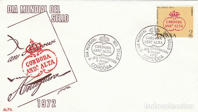 Sellos: EDIFIL 2092, DIA MUNDIAL DEL SELLO 1972, cordoba alta, PRIMER D&Iacute;A ESPECIAL CORDOBA 6-5-1972, ALFIL