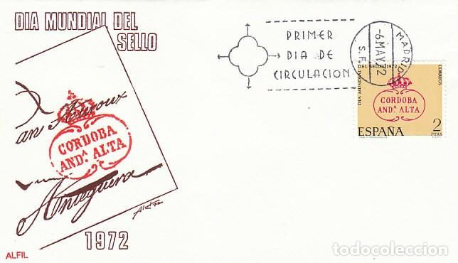 Sellos: EDIFIL 2092, DIA MUNDIAL DEL SELLO 1972, cordoba alta, PRIMER D&Iacute;A DE 6-5-1972, ALFIL