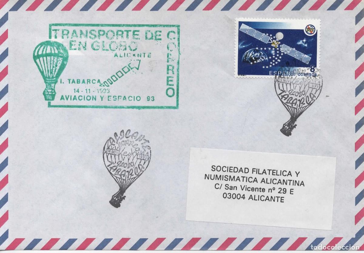 Sellos: CORREO EN GLOBO TABARCA ALICANTE 1993 CON SELLO PERFORADO PERFIN