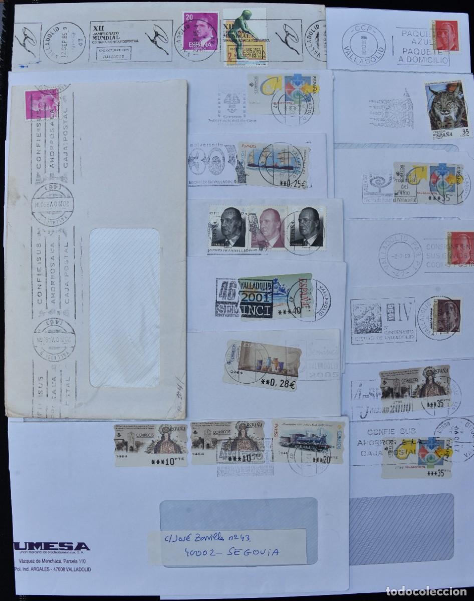 Sellos: 15 cartas de Valladolid con franqueo mec&aacute;nico publicitario y matasellos especiales.