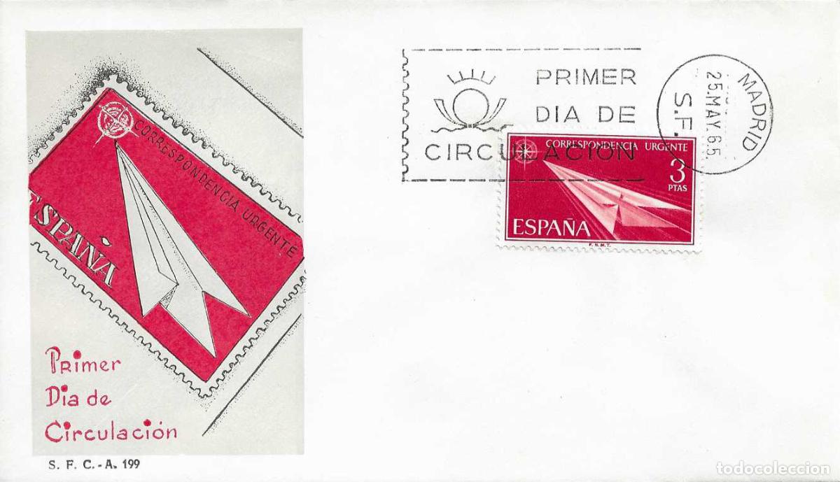 Sellos: NUEVO SELLO PARA LA CORRESPONDENCIA URGENTE 1965 (EDIFIL 1671) EN SPD SIN CIRCULAR DEL SFC XZX