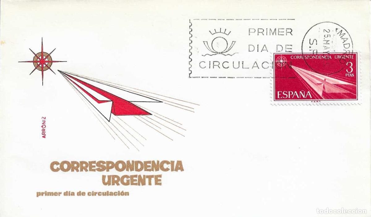 Sellos: NUEVO SELLO PARA LA CORRESPONDENCIA URGENTE 1965 (EDIFIL 1671) EN SPD SIN CIRCULAR ARRONIZ RARO XZX