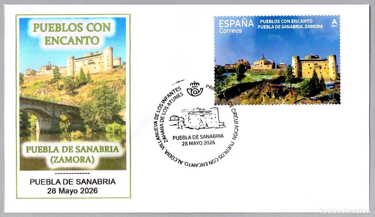 Sellos: Matasellos Primer Dia PUEBLOS CON ENCANTO - PUEBLA DE SANABRIA, Zamora, 2026