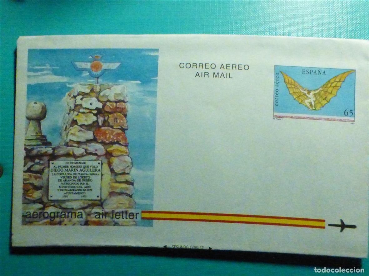 Sellos: 2 AEROGRAMAs - EDIFIL 218 - A&Ntilde;O 15-3 1993 - Sin matasellos - Intento Vuelo Diego Mar&iacute;n