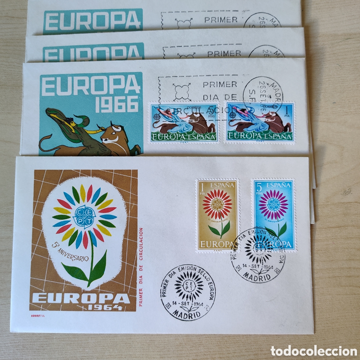 Sellos: SPD EUROPA 1964 x1 1966 x3