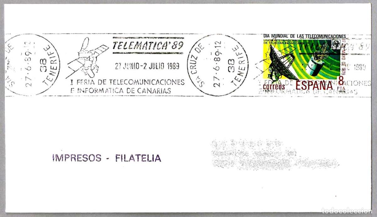Sellos: Matasellos rodillo I FERIA TELECOMUNICACIONES E INFORMATICA. Santa Cruz Tenerife, Canarias, 1989