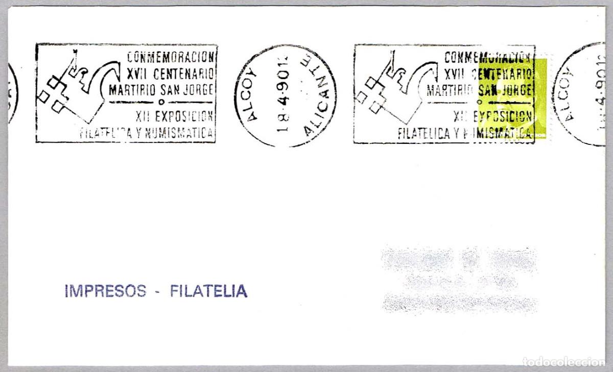 Sellos: Matasellos rodillo XVII CENT. MARTIRIO SAN JORGE. Alcoy, Alicante, 1990