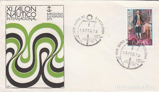 Sellos: A&Ntilde;O 1973, BARCELONA, SALON NAUTICO, SOBRE OFICIAL