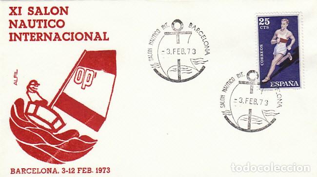 Sellos: A&Ntilde;O 1973, BARCELONA, SALON NAUTICO, SOBRE DE ALFIL