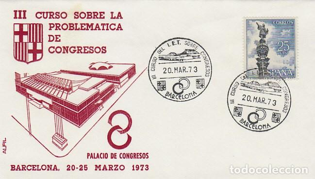 Sellos: A&Ntilde;O 1973, BARCELONA, CURSO SOBRE PROBLEMATICA DE CONGRESOS, sobre de alfil