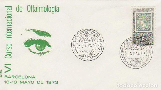 Sellos: A&Ntilde;O 1973, BARCELONA, CURSO INTERNACIONAL DE OFTALMOLOGIA, SOBRE DE ALFIL