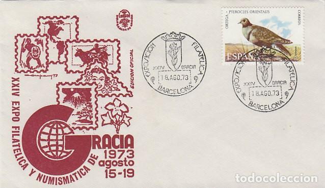 Sellos: A&Ntilde;O 1973, BARCELONA, EXPOSICION FILATELICA DE GRACIA, SOBRE OFICIAL DE LA EXPOSICION