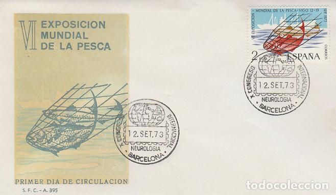 Sellos: A&Ntilde;O 1973, BARCELONA, CONGRESO INTERNACIONAL DE NEUROLOGIA, MEDICINA, SOBRE SFC, PRIMER DIA DEL SELLO