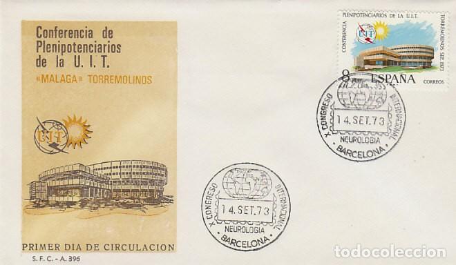 Sellos: A&Ntilde;O 1973, BARCELONA, CONGRESO INTERNACIONAL DE NEUROLOGIA, MEDICINA, SOBRE SFC, PRIMER DIA DEL SELLO
