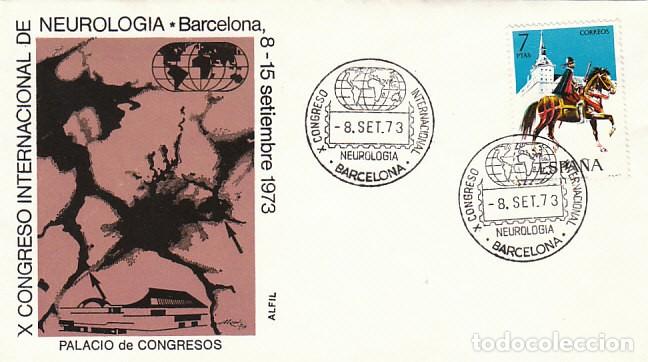 Sellos: A&Ntilde;O 1973, BARCELONA, CONGRESO INTERNACIONAL DE NEUROLOGIA, MEDICINA, SOBRE DE ALFIL