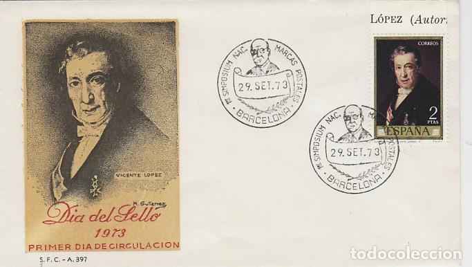 Sellos: A&Ntilde;O 1973, BARCELONA, SIMPOSIO SOBRE MARCAS POSTALES, RODILLO, SFC, ES PRIMER DIA DEL SELLO