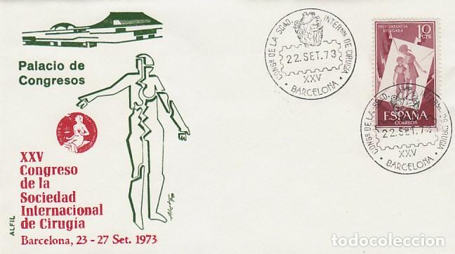 Sellos: a&ntilde;o 1973, Cirugia, congreso de la sociedad internacional (B) Medicina, SOBRE DE ALFIL