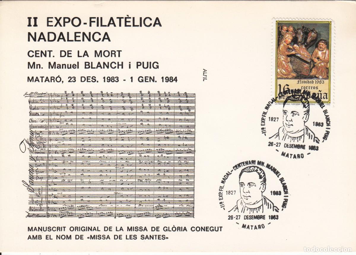 Sellos: MATASELLOS MATAR&Oacute; - 1983 - CENTENARI MN. MANUEL BLANCH I PUIG