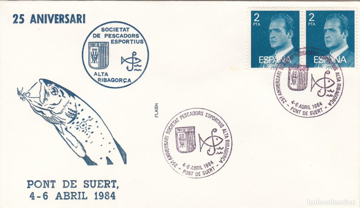 Sellos: MATASELLOS ANIVERSARI SOCIETAT DE PESCADORS ESPORTIUS ALTA RIBAGOR&Ccedil;A - PONT DE SUERT - 1984