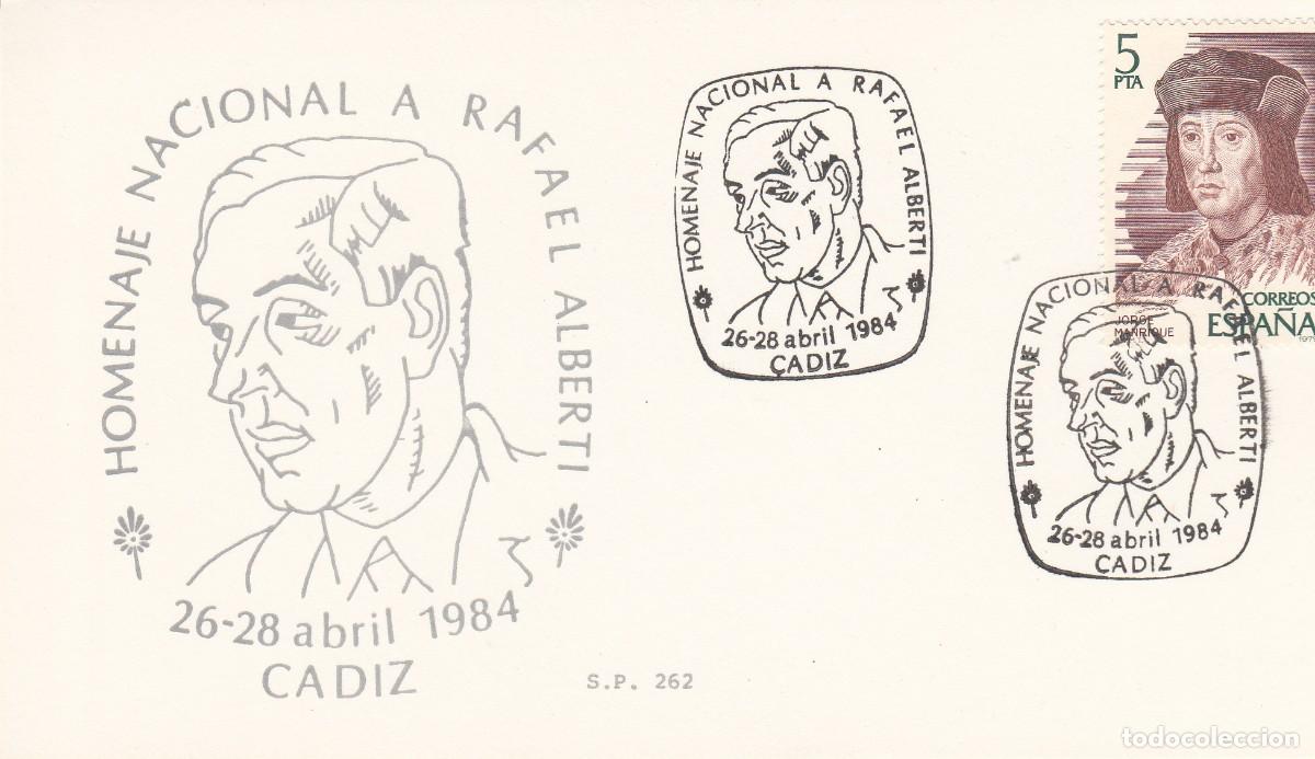 Sellos: MATASELLOS HOMENAJE NACIONAL A RAFEL ALBERTI - C&Aacute;DIZ - 1984