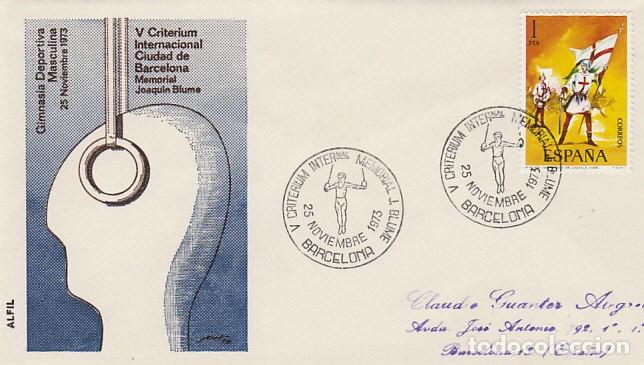 Sellos: A&Ntilde;O 1973, BARCELONA, CAMPEONATO DE ATLETISMO, MEMORIAL JOAQUIN BLUME, SOBRE DE ALFIL
