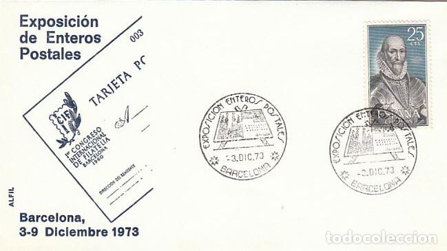 Sellos: A&Ntilde;O 1973, BARCELONA, EXPOSICION DE ENTEROS POSTALES, SOBRE DE ALFIL