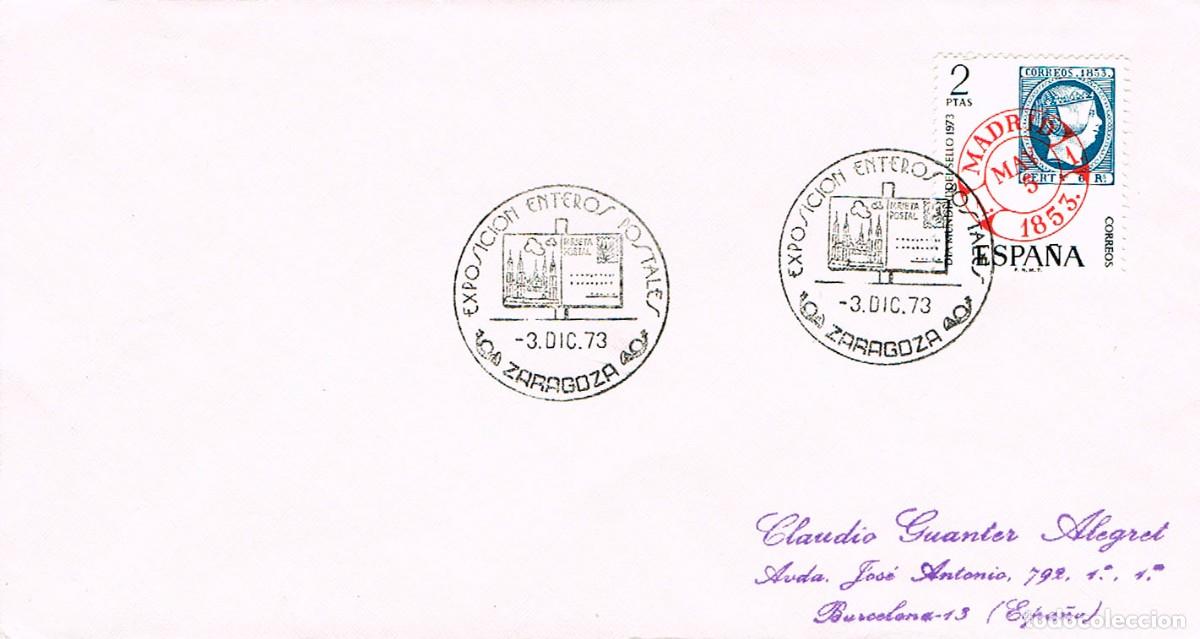 Sellos: A&Ntilde;O 1973, ZARAGOZA, EXPOSICION DE ENTEROS POSTALES