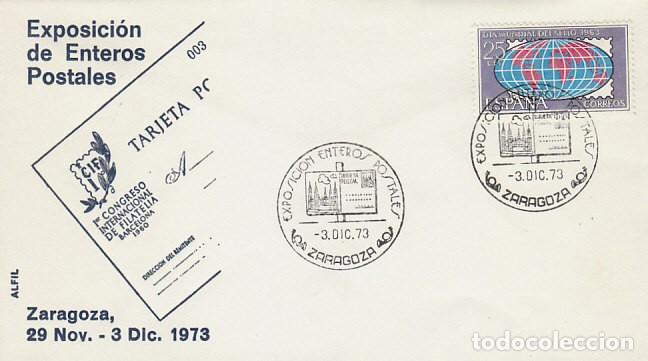 Sellos: A&Ntilde;O 1973, ZARAGOZA, EXPOSICION DE ENTEROS POSTALES, SOBRE DE ALFIL