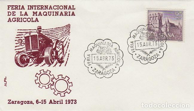 Sellos: A&Ntilde;O 1973, ZARAGOZA, FERIA INTERNACIONAL DE LA MAQUINARIA AGRICOLA SOBRE DE ALFIL