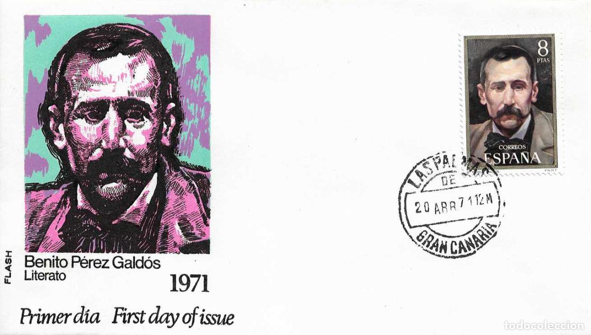 Sellos: BENITO PEREZ GALDOS CENTENARIO DE CELEBRIDADES 1971 (EDIFIL 2029) EN SPD FLASH MATASELLOS LAS PALMAS