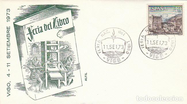 Sellos: A&Ntilde;O 1973, VIGO (PONTEVEDRA), FERIA NACIONAL DEL LIBRO, SOBRE DE ALFIL